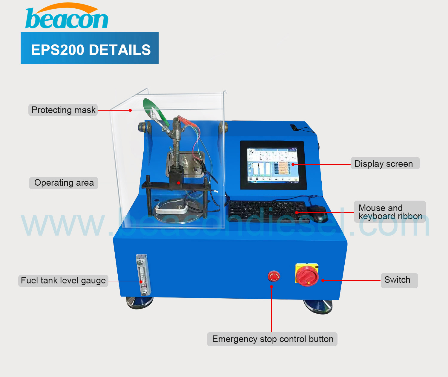 EPS200 CRDI QA Coding Function Стенд для испытаний дизельных топливных форсунок Common Rail