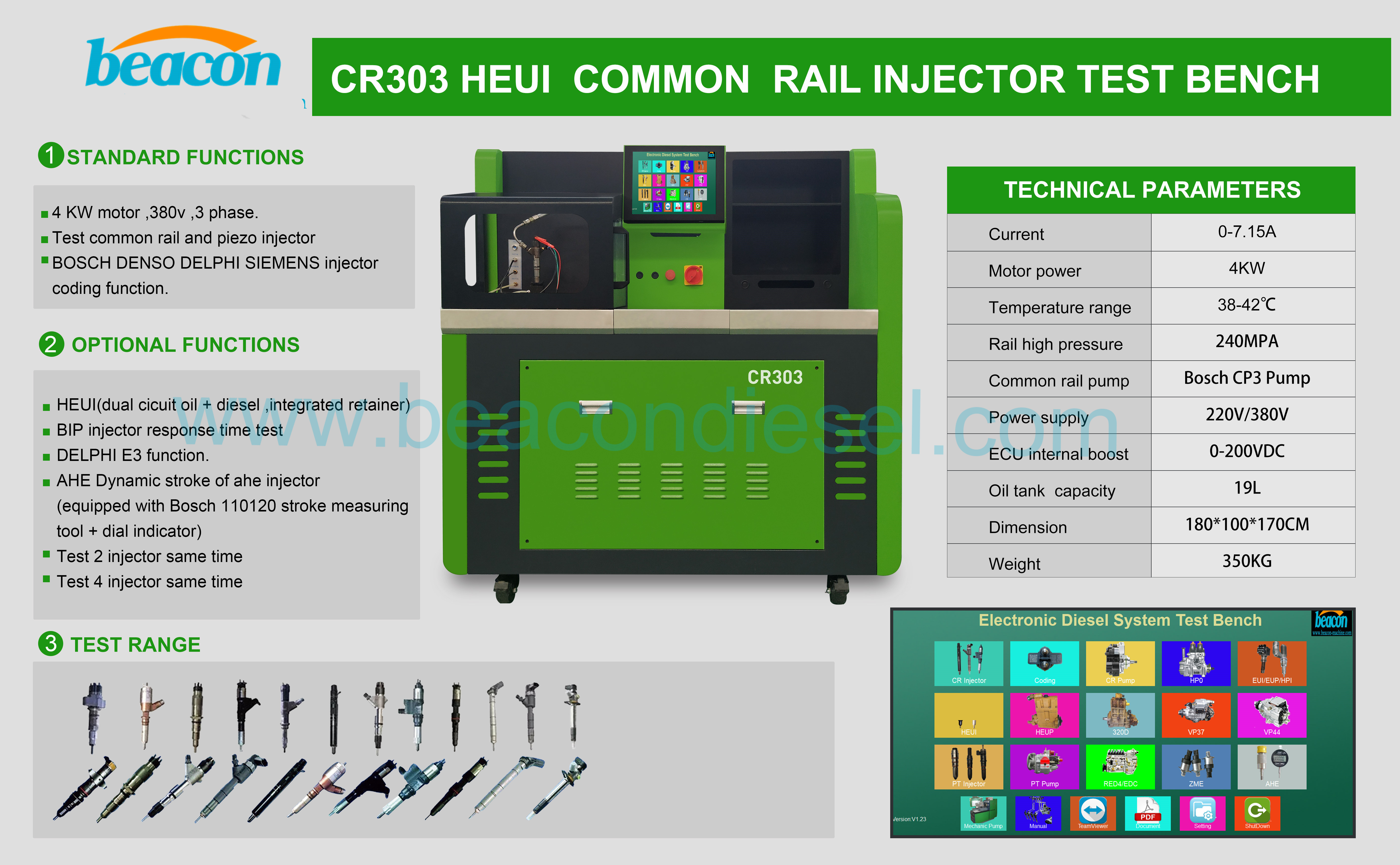 Динамометр двигателя CR303 Common Rail дизельный инжектор калибровочная машина электрическое испытательное оборудование