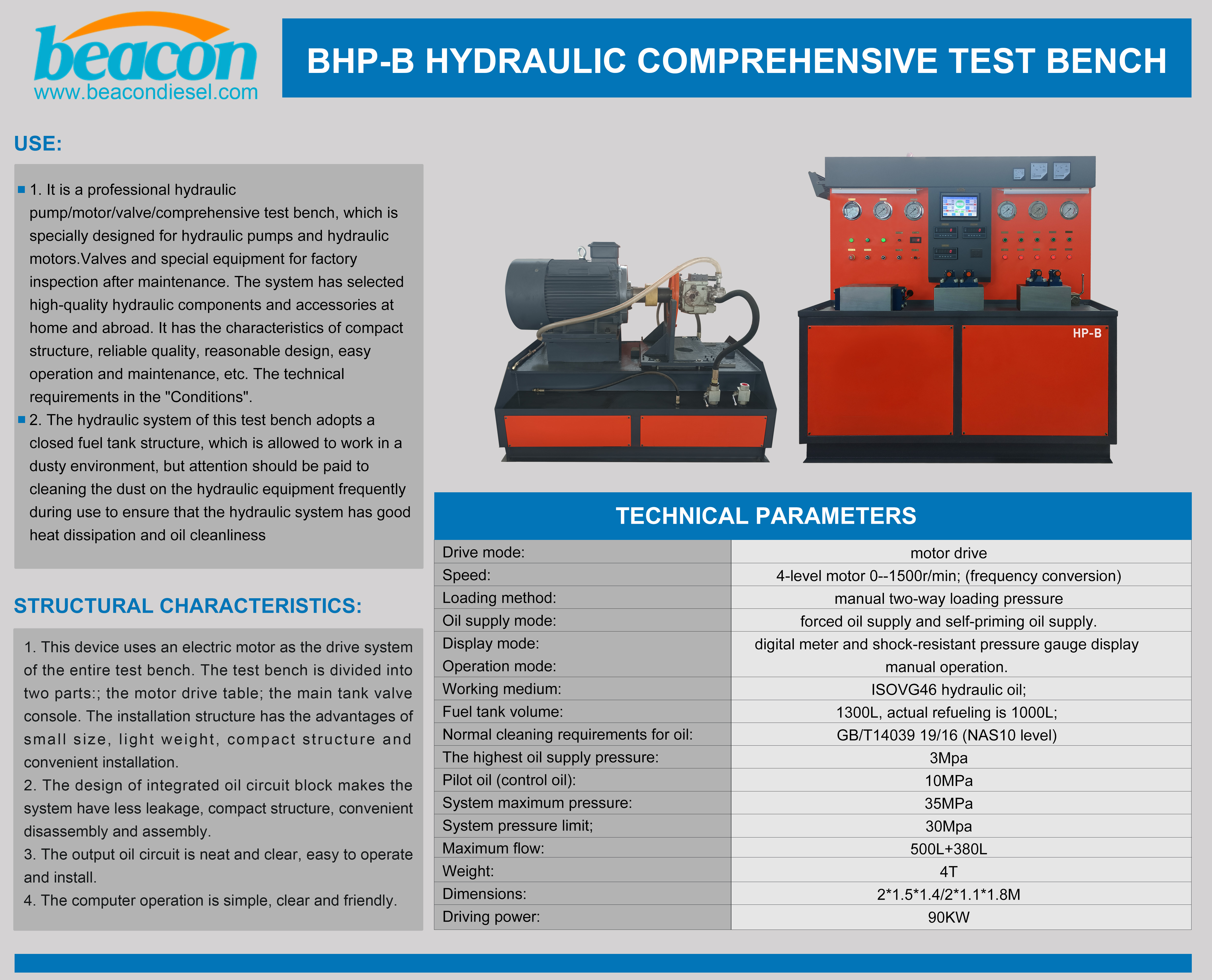 комбинированный стенд гидронасоса HP-B