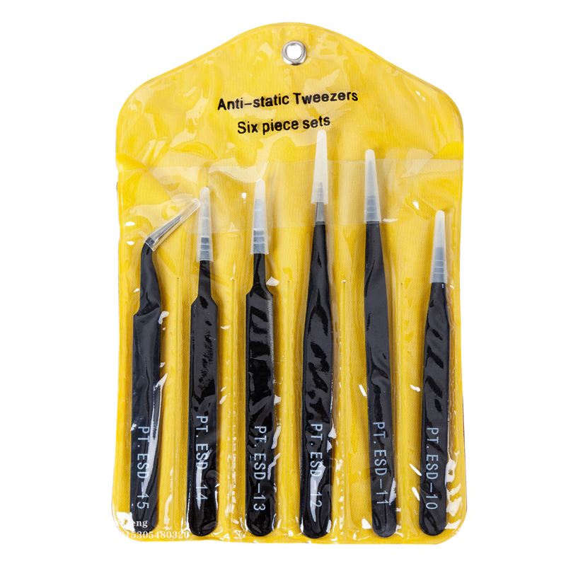 Антистатические пинцеты ESD из нержавеющей стали, инструменты для обслуживания, промышленные прецизионные изогнутые прямые пинцеты, инструменты для ремонта